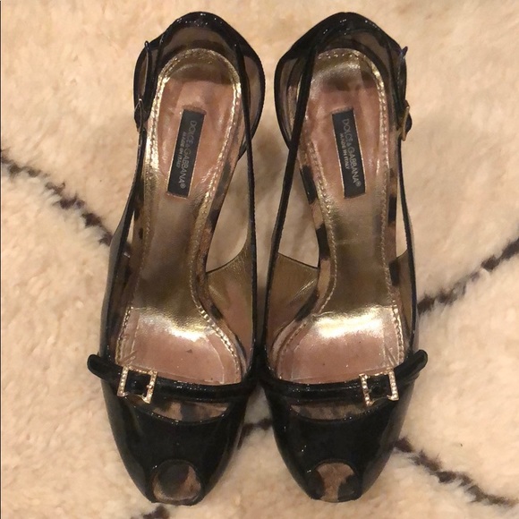 Black Patent Dolce&Gabbana 4.5” Heels - Picture 7 of 8